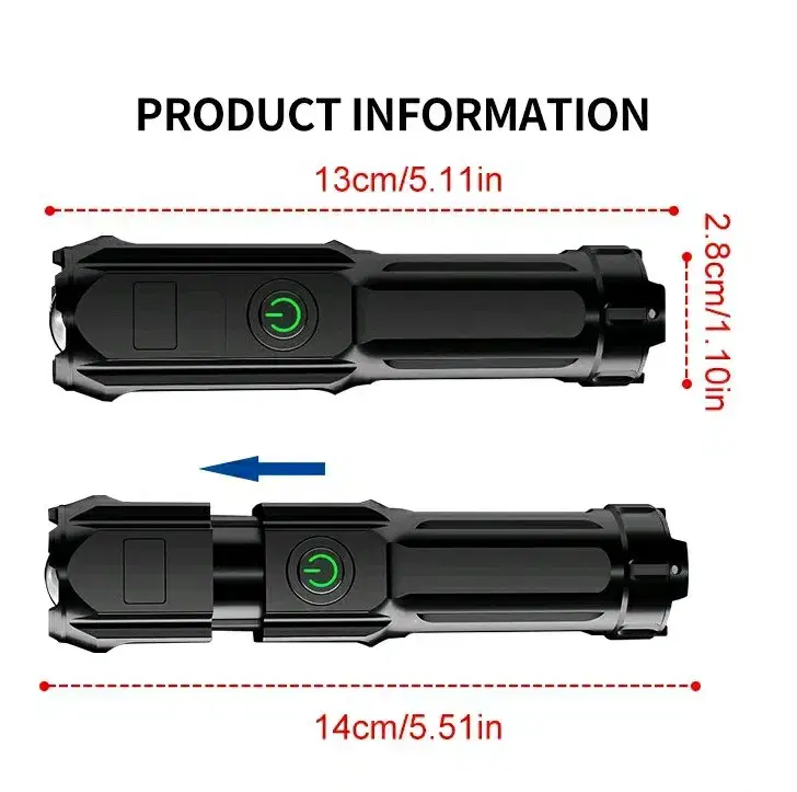 새상품, 충전식 후레쉬 손전등